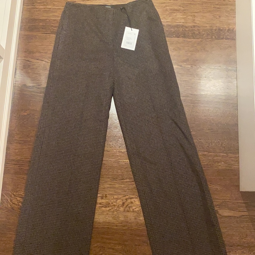 ❌SOLD❌Theory wide pant brown multi hounds flannel NWT $395 size 0 designer - Picture 8 of 9